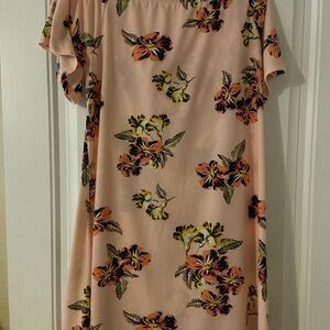 West Loop Pink Floral Print Midi Dress L